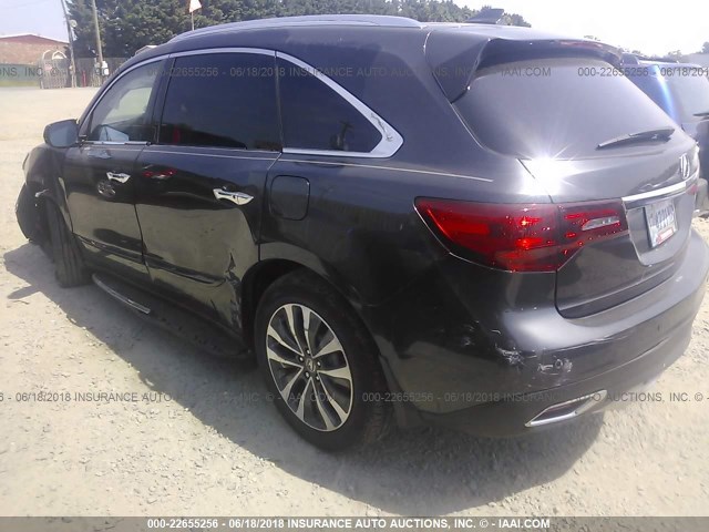 5FRYD4H40GB058464 - 2016 ACURA MDX TECHNOLOGY GRAY photo 3
