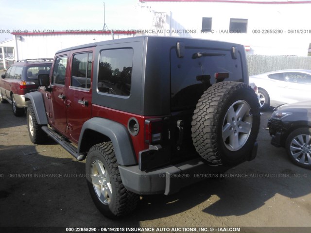 1J4GA69188L533566 - 2008 JEEP WRANGLER UNLIMITE RUBICON RED photo 3