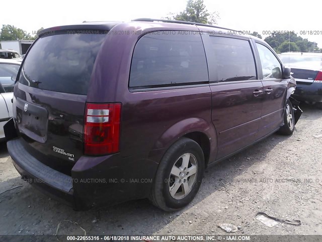 2D8HN44E39R522935 - 2009 DODGE GRAND CARAVAN SE MAROON photo 4