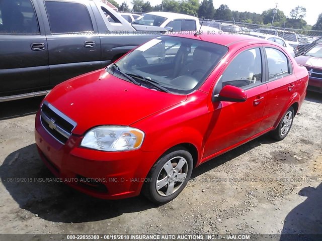 KL1TD5DE2AB090723 - 2010 CHEVROLET AVEO LS/LT RED photo 2