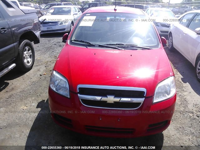 KL1TD5DE2AB090723 - 2010 CHEVROLET AVEO LS/LT 红色 照片 6