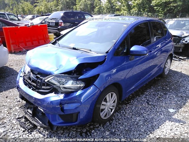 3HGGK5H57FM709442 - 2015 HONDA FIT LX BLUE photo 2