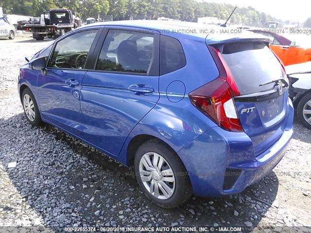 3HGGK5H57FM709442 - 2015 HONDA FIT LX BLUE photo 3