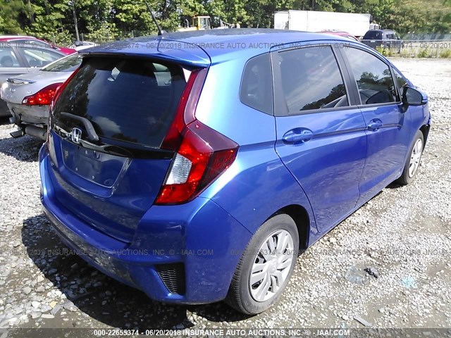 3HGGK5H57FM709442 - 2015 HONDA FIT LX BLUE photo 4