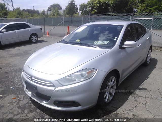 1C3CDFBA1DD150955 - 2013 DODGE DART SXT SILVER photo 2