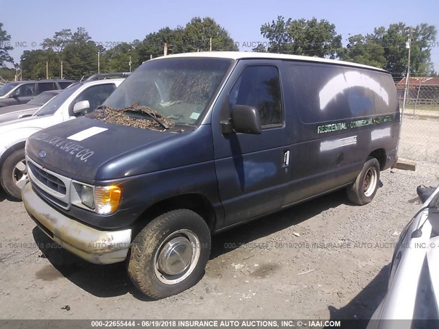 1FTFE24L5VHA69366 - 1997 FORD ECONOLINE E250 VAN Navy photo 2