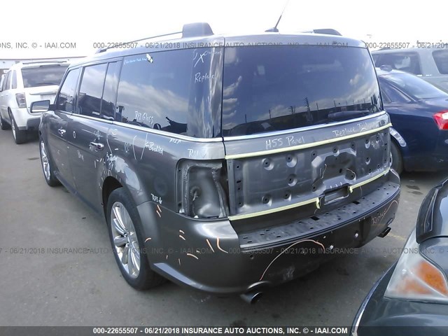 2FMHK6DT6EBD07601 - 2014 FORD FLEX LIMITED BROWN photo 3