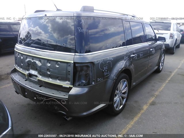 2FMHK6DT6EBD07601 - 2014 FORD FLEX LIMITED BROWN photo 4