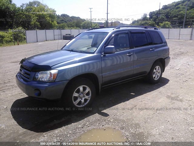 JTEDP21A660107221 - 2006 TOYOTA HIGHLANDER LIMITED BLUE photo 2