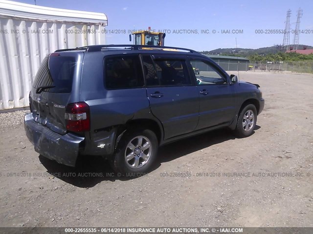 JTEDP21A660107221 - 2006 TOYOTA HIGHLANDER LIMITED BLUE photo 4