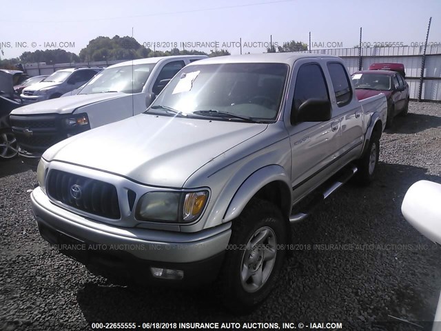 5TEGN92N34Z387503 - 2004 TOYOTA TACOMA DOUBLE CAB PRERUNNER SILVER photo 2