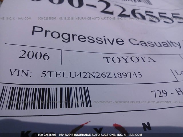 5TELU42N26Z189745 - 2006 TOYOTA TACOMA DOUBLE CAB თეთრი ფოტო 9