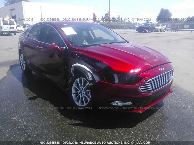 3FA6P0HD1HR402074 - 2017 FORD FUSION SE RED photo 6