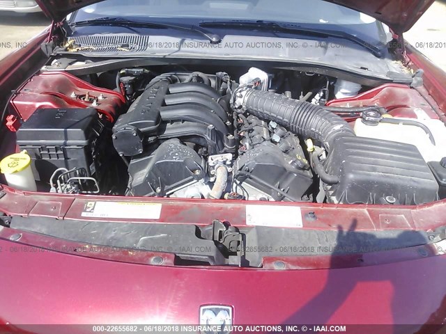 2B3CA3CV2AH117015 - 2010 DODGE CHARGER SXT RED photo 10