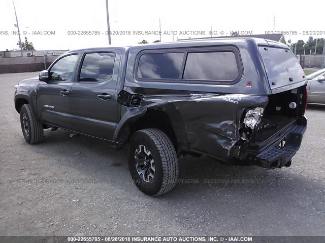 3TMCZ5AN4HM114375 - 2017 TOYOTA TACOMA DBL CAB/SR/TRDSPT/OR/PRO ნაცრისფერი ფოტო 3