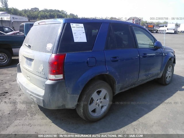 5GZCZ634X5S847297 - 2005 SATURN VUE BLUE photo 4