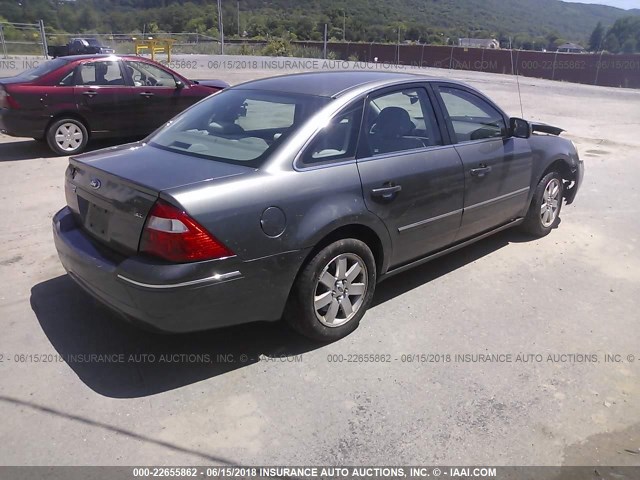 1FAFP27175G180310 - 2005 FORD FIVE HUNDRED SEL GRAY photo 4