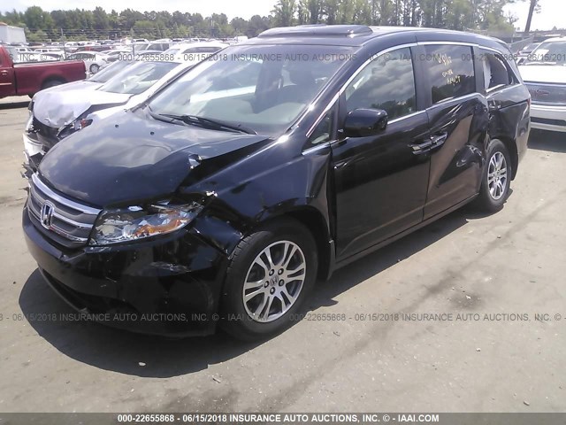 5FNRL5H66CB064683 - 2012 HONDA ODYSSEY EXL BLACK photo 2