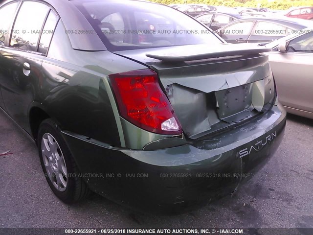 1G8AJ52F33Z109479 - 2003 SATURN ION LEVEL 2 GREEN photo 6