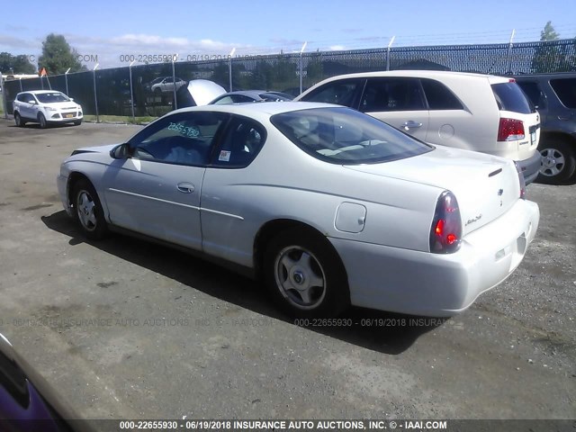 2G1WW12E249311702 - 2004 CHEVROLET MONTE CARLO LS WHITE photo 3