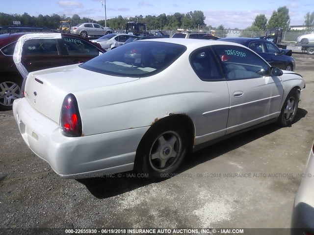 2G1WW12E249311702 - 2004 CHEVROLET MONTE CARLO LS WHITE photo 4