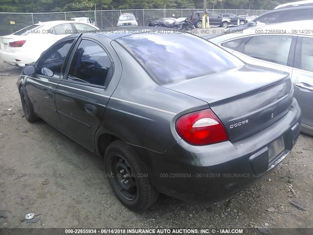 1B3ES26C13D184294 - 2003 DODGE NEON SE GRAY photo 3