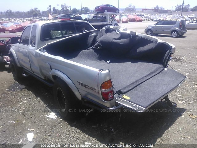 5TEWN72N82Z014342 - 2002 TOYOTA TACOMA XTRACAB SILVER photo 3