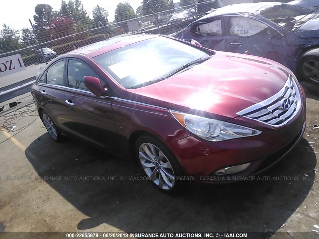 5NPEC4AB0CH394384 - 2012 HYUNDAI SONATA SE/LIMITED BURGUNDY photo 1