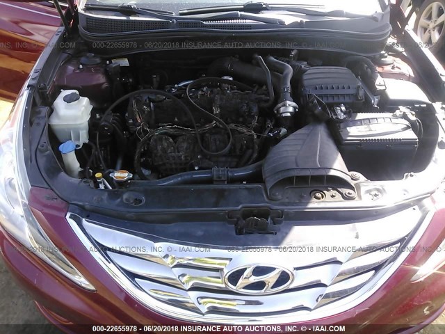 5NPEC4AB0CH394384 - 2012 HYUNDAI SONATA SE/LIMITED BURGUNDY photo 10