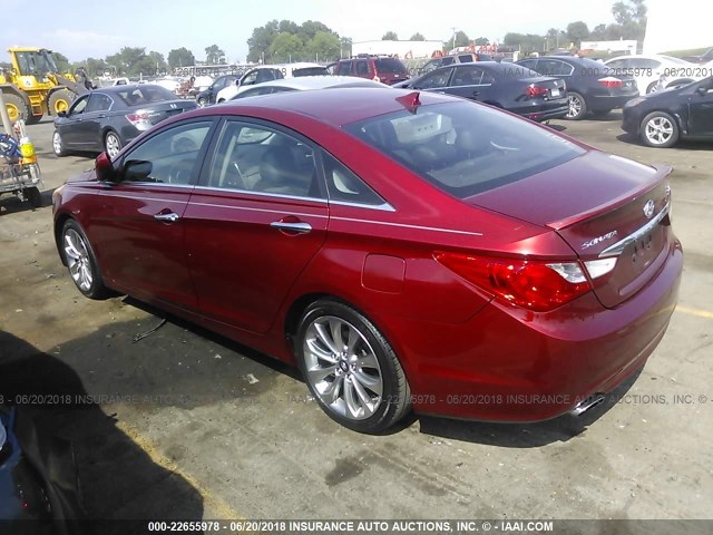 5NPEC4AB0CH394384 - 2012 HYUNDAI SONATA SE/LIMITED BURGUNDY photo 3