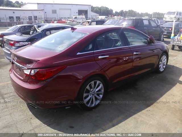 5NPEC4AB0CH394384 - 2012 HYUNDAI SONATA SE/LIMITED BURGUNDY photo 4