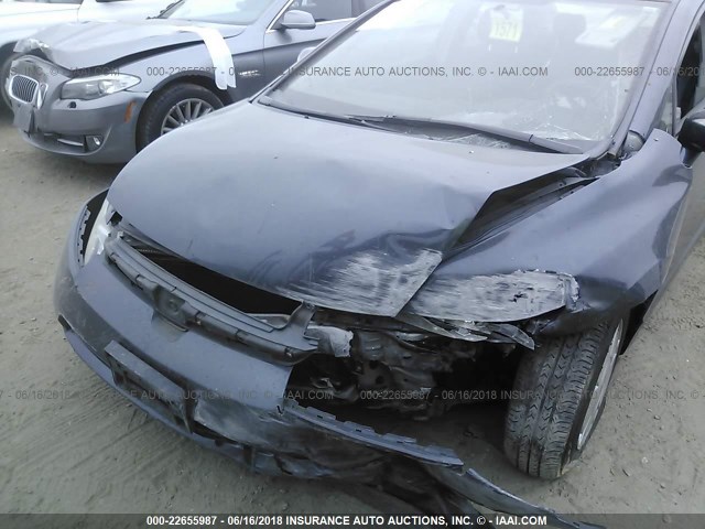 JHMFA36226S005195 - 2006 HONDA CIVIC HYBRID BLUE photo 6