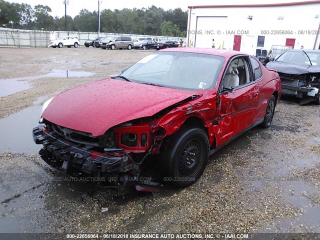 2G1WJ15K969302868 - 2006 CHEVROLET MONTE CARLO LS RED photo 2