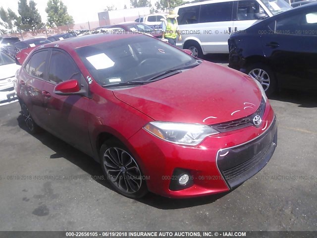 5YFBURHE3EP038675 - 2014 TOYOTA COROLLA L/LE/LE PLS/PRM/S/S PLS RED photo 1