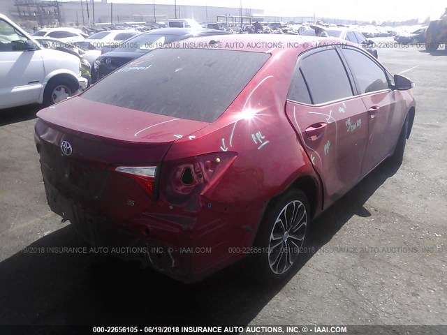 5YFBURHE3EP038675 - 2014 TOYOTA COROLLA L/LE/LE PLS/PRM/S/S PLS RED photo 4