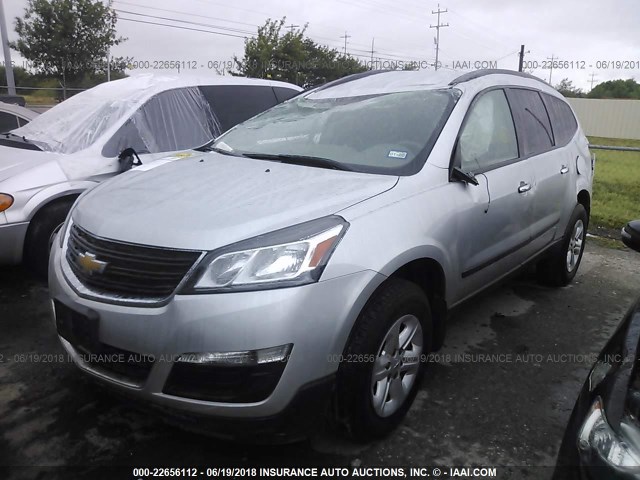 1GNKRFEDXHJ257015 - 2017 CHEVROLET TRAVERSE LS SILVER photo 2