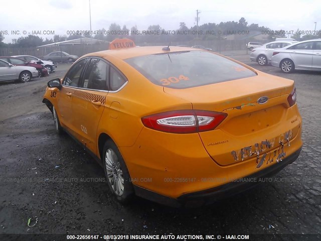 3FA6P0UU2ER381317 - 2014 FORD FUSION S HYBRID ORANGE photo 3