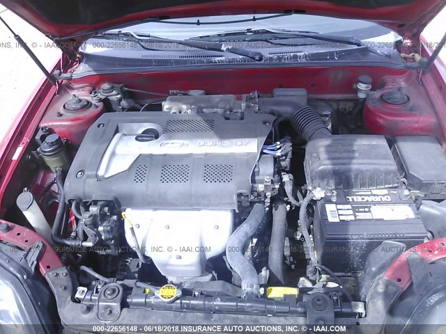 KMHHM65D33U064757 - 2003 HYUNDAI TIBURON RED photo 10