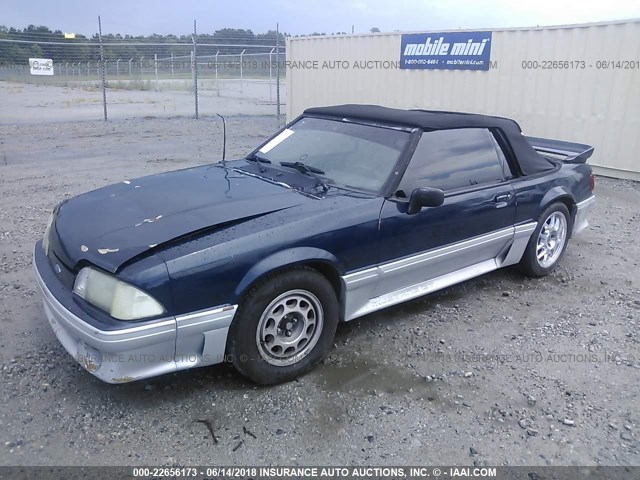 1FABP45E6KF178145 - 1989 FORD MUSTANG GT/COBRA GT BLUE photo 2