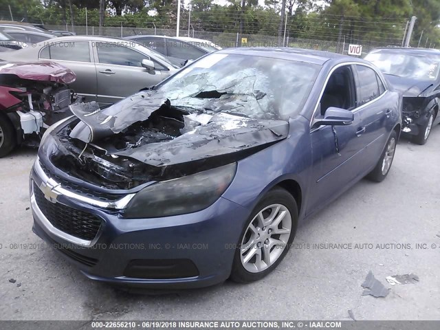 1G11C5SL6EF300882 - 2014 CHEVROLET MALIBU 1LT BLUE photo 2