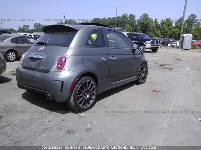 3C3CFFFH0DT554373 - 2013 FIAT 500 ABARTH GRAY photo 4