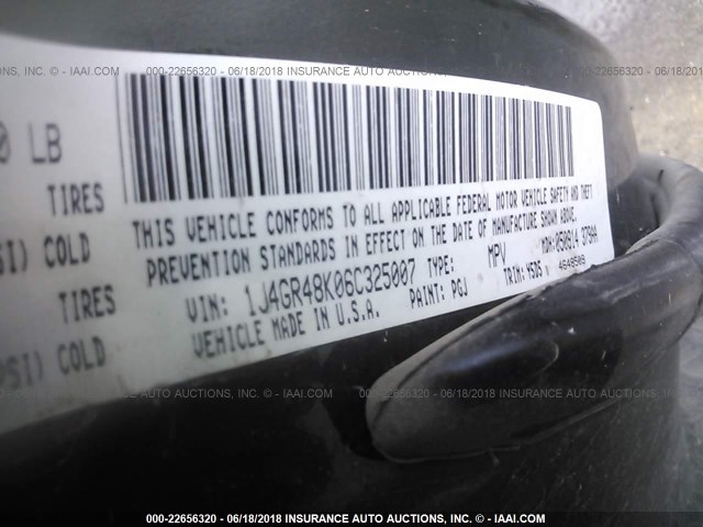 1J4GR48K06C325007 - 2006 JEEP GRAND CHEROKEE LAREDO/COLUMBIA/FREEDOM 绿色 照片 9