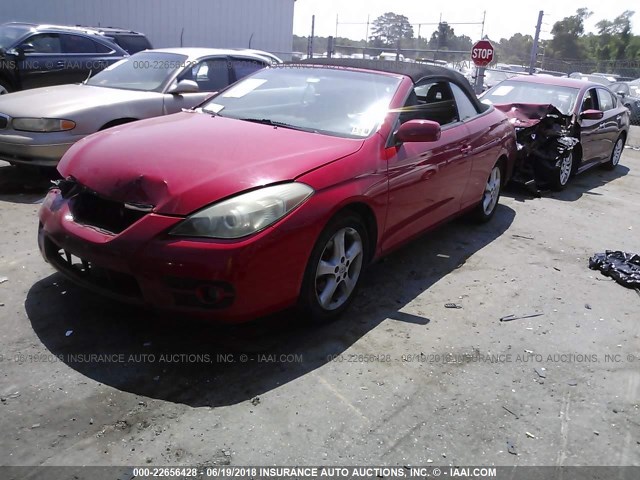 4T1FA38P07U130739 - 2007 TOYOTA CAMRY SOLARA SE/SLE წითელი ფოტო 2