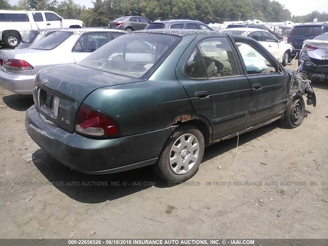 3N1CB51DX1L417011 - 2001 NISSAN SENTRA XE/GXE GREEN photo 4