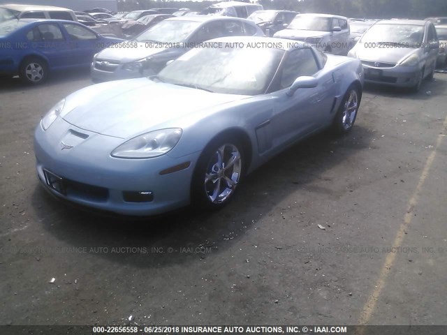 1G1YP2DW4C5107481 - 2012 CHEVROLET CORVETTE GRAND SPORT Light Blue photo 2