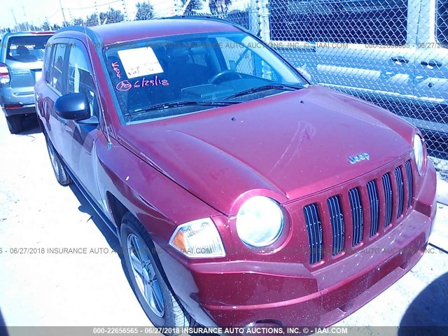 1J8FT47W97D180982 - 2007 JEEP COMPASS RED photo 1