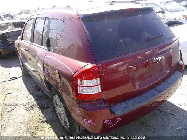 1J8FT47W97D180982 - 2007 JEEP COMPASS RED photo 3