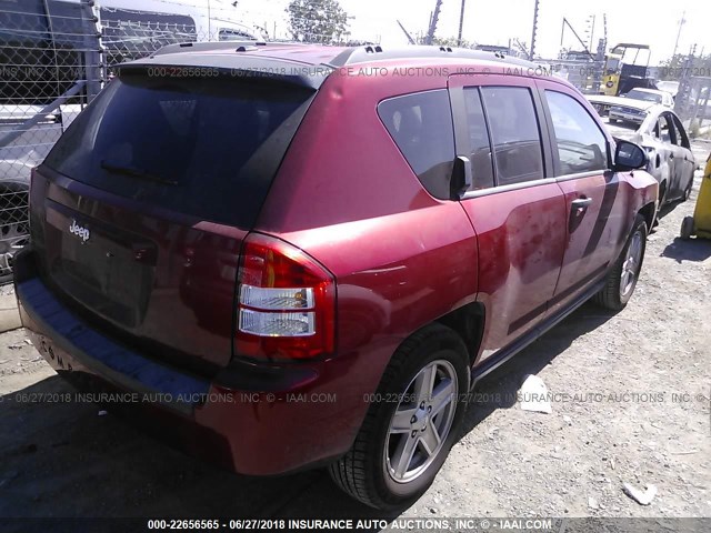 1J8FT47W97D180982 - 2007 JEEP COMPASS RED photo 4