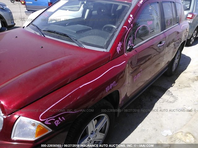 1J8FT47W97D180982 - 2007 JEEP COMPASS RED photo 6