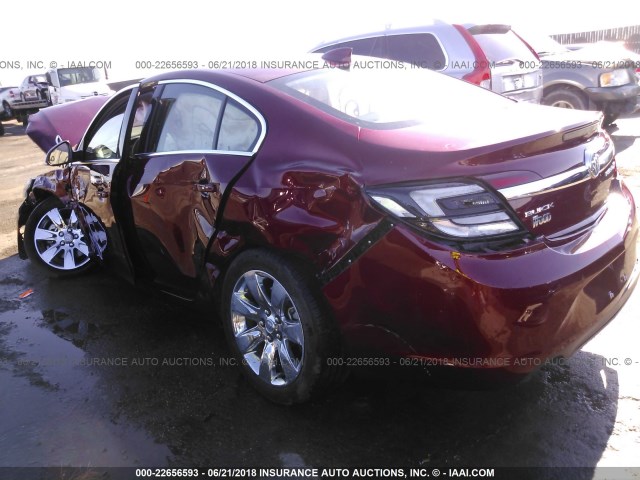 2G4GR5GX8H9101451 - 2017 BUICK REGAL PREMIUM RED photo 3